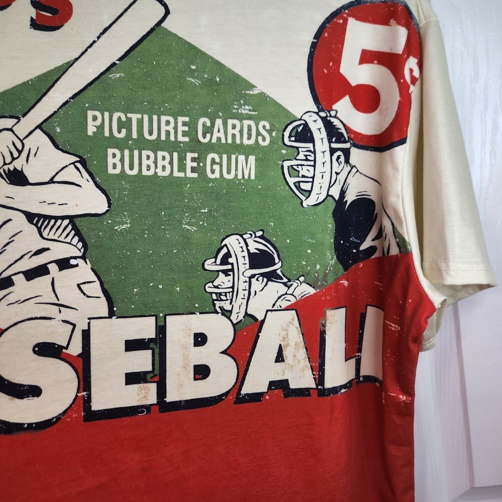 Topps Baseball Picture Cards Bubble Gum Vintage Style Graphic T-Shirt XXL Retro - Picture 3 of 7